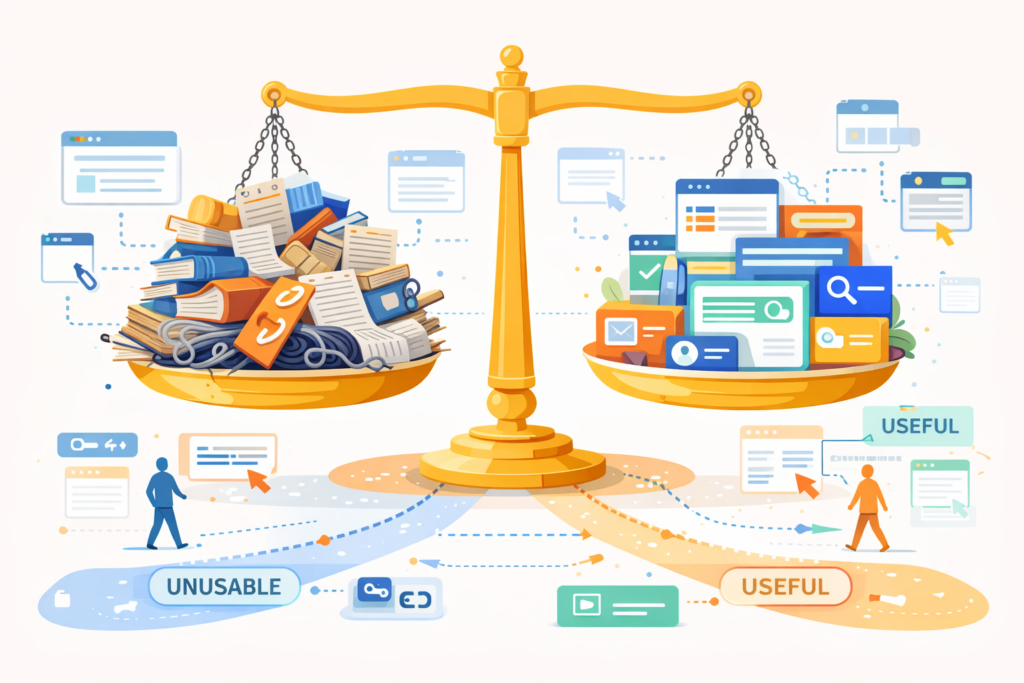 Balanza del valor de los contenidos gracias a los enlaces.