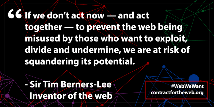 fragmento del contrato para la web de Sir Tim Berners Lee