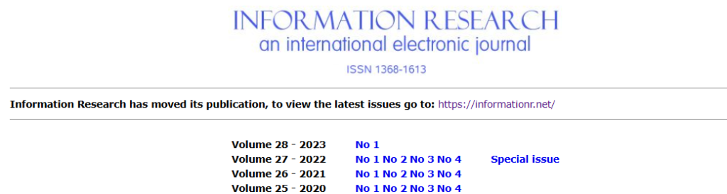 Fragmento del sitio web de la revista (versión histórica 