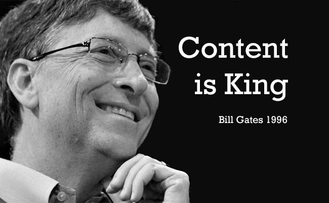La frase 'content is king' es de Bill Gates y de 1996